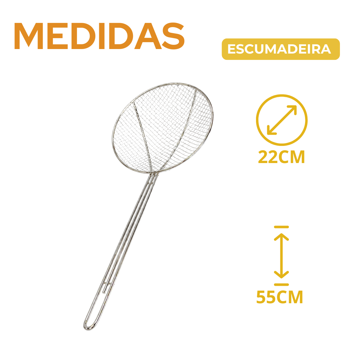 Escumadeira Fritura Aramada 55cm