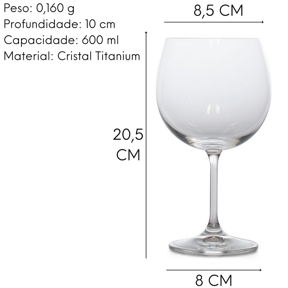 Taça Gastro Bohemia Cristal 600ml Vidro Etilux