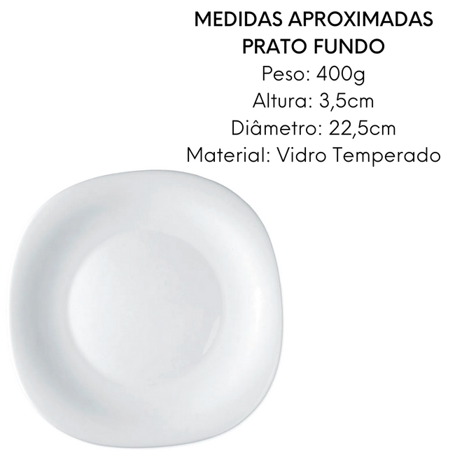 Prato Parma Fundo 22cm Vidro Temperado Main Image