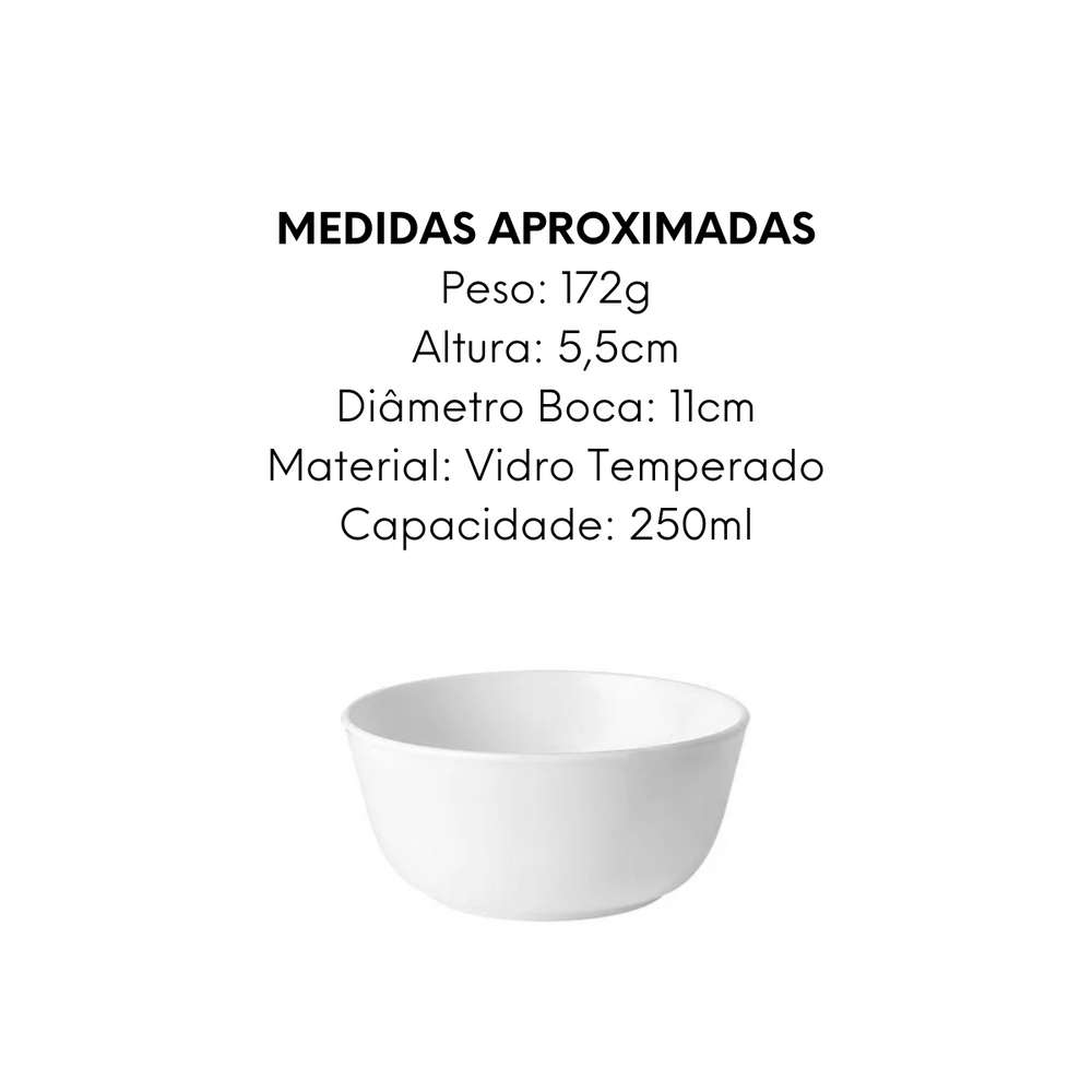 Tigela Saladeira Toledo 220ml de Vidro Temperado Day Home