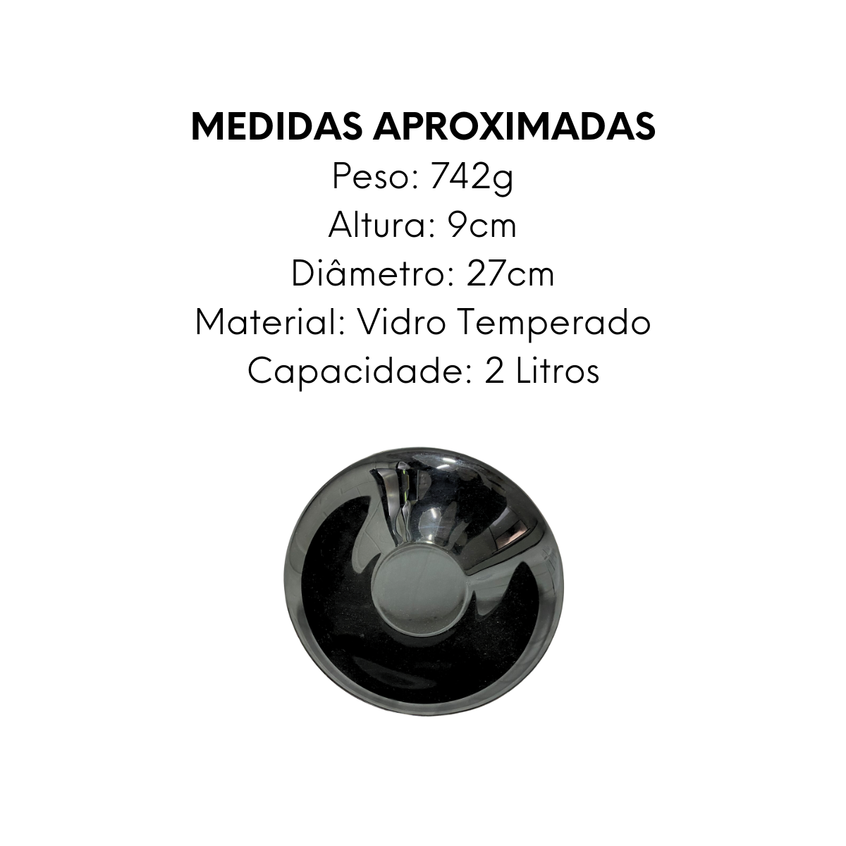 Tigela Saladeira Carine Preta 27cm Day Home