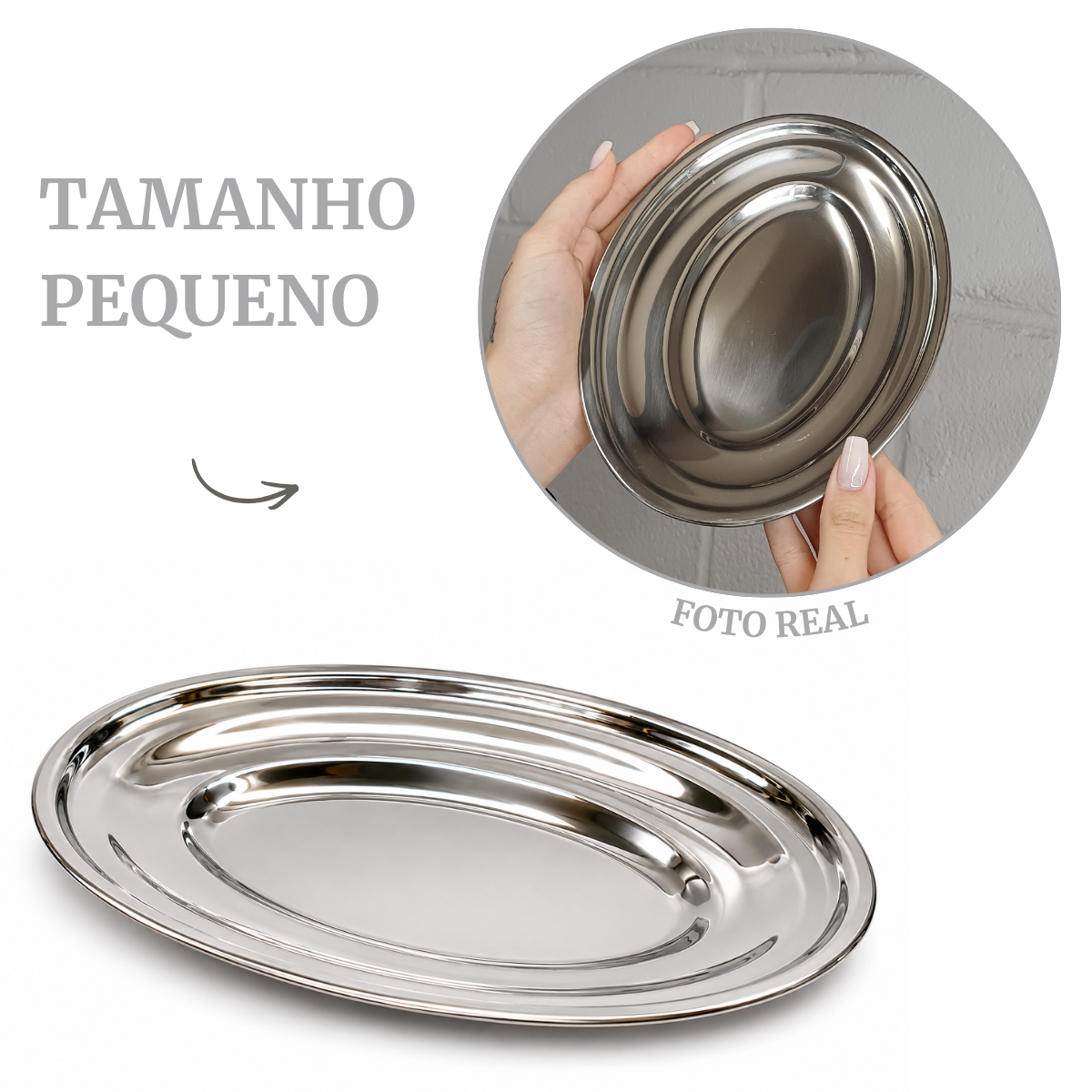 Travessa Aluminio Rasa Servir 21cm