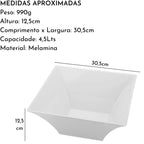 Tigela Grande Quadrada melamina Gourmet Mix
