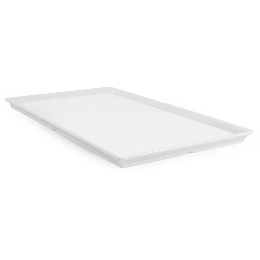 Bandeja Retangular em Melamina Branco 42cm Gourmet Mix