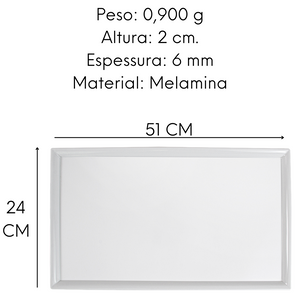Bandeja Retangular em Melamina 51cm Gourmet Mix