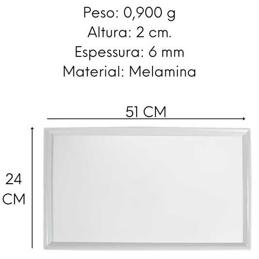 Bandeja Retangular em Melamina 51cm