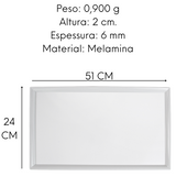 Bandeja Retangular em Melamina 51cm