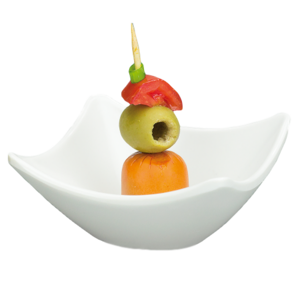 Finger Food Quadrada Curvada Melamina Gourmet Mix