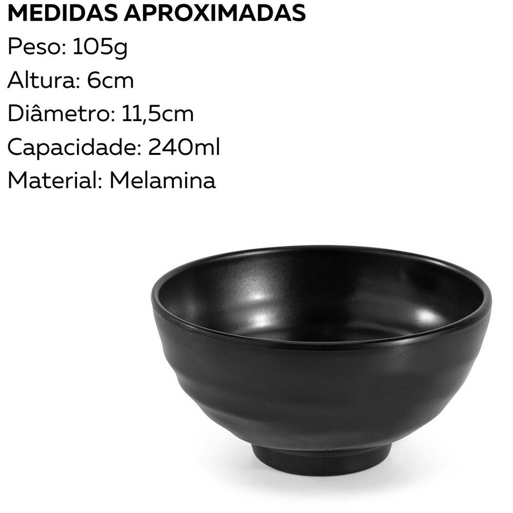 Tigela Bowl melamina black Gourmet Mix