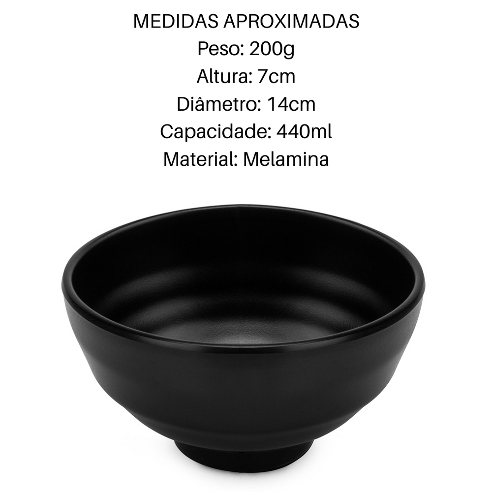 Tigela melamina black 14 cm A Gourmet