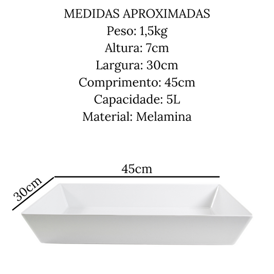 Travessa Retangular Melamina 45cm