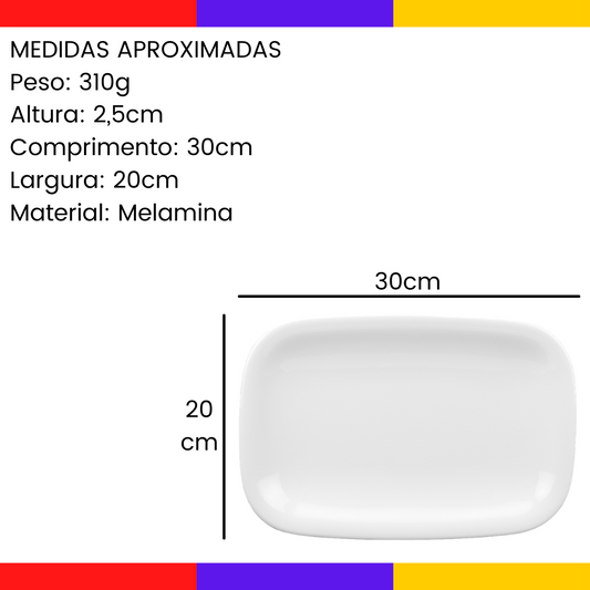 Travessa Retangular Melamina 30 cm