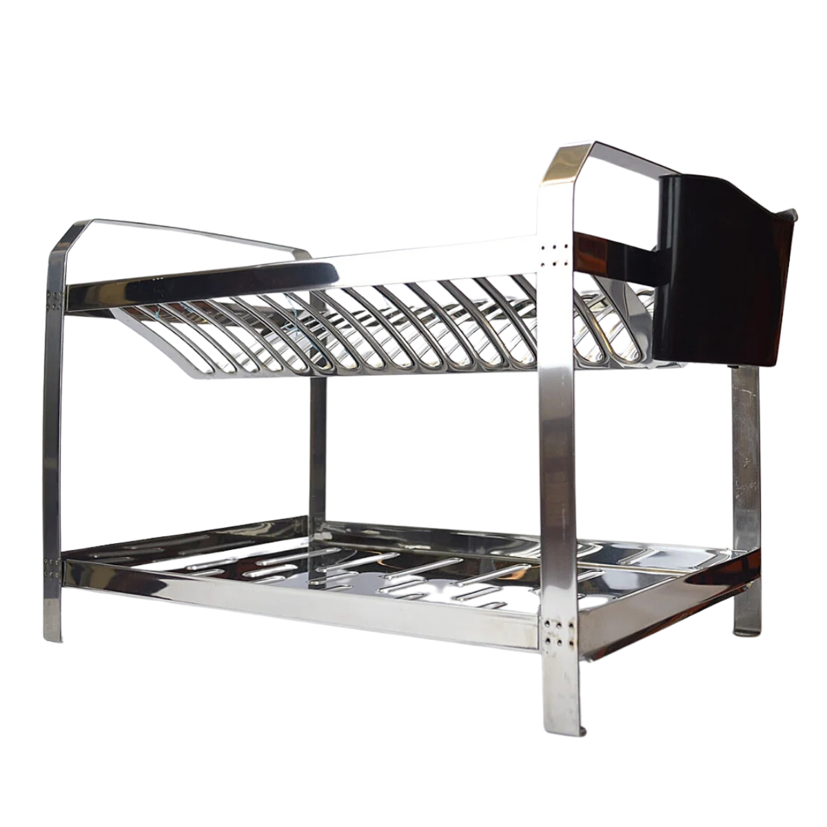 Escorredor Louça Polido 20 Prato Suporte Talher Aço Inox Dinox