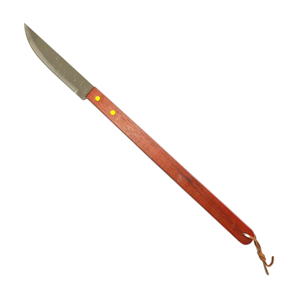 Faca Churrasco Cabo de Madeira Lamina Aço Inox KeHome