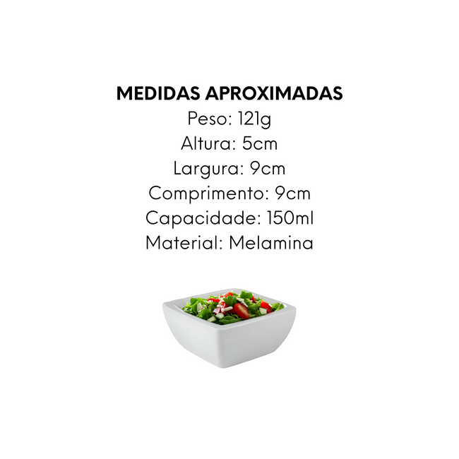 Mini Saladeira Melamina Quadrada 9cm Main Image