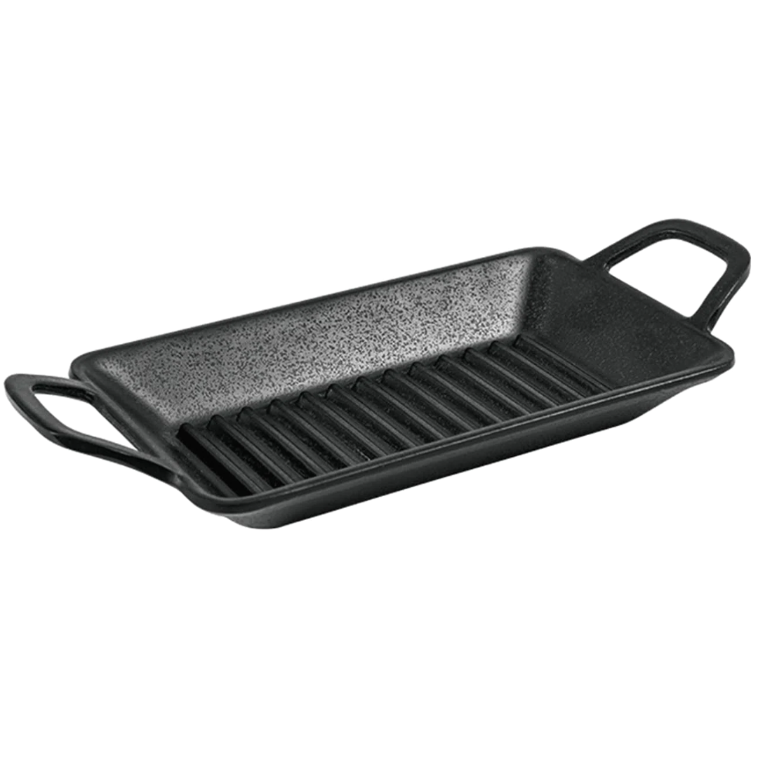 Mini Travessa Grill Fingerfood Retangular C/ Alça Preto Gourmet Mix