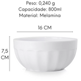 Tigela Bowl Redondo Melamina Gourmet Mix