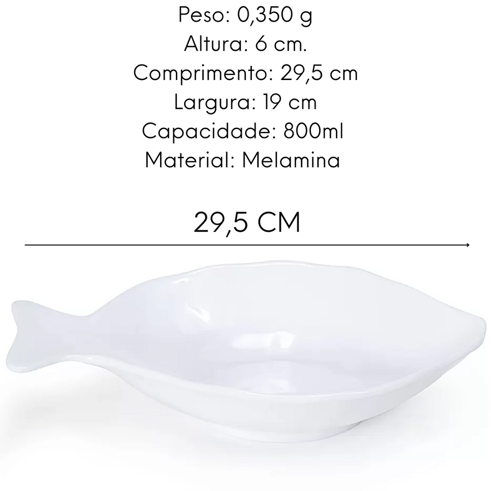 Travessa Peixe Funda Melamina 30 cm Gourmet Mix