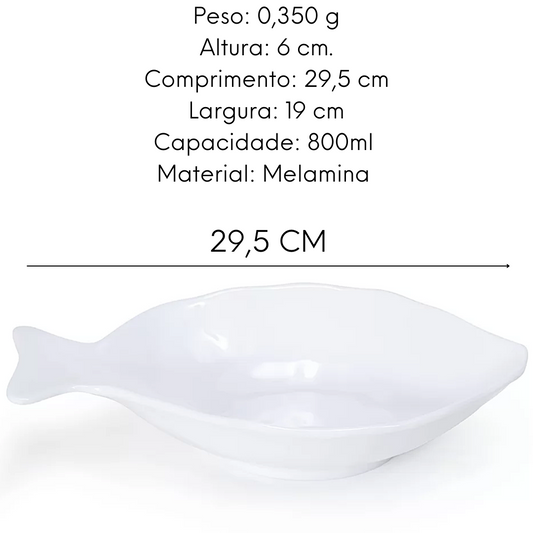 Travessa Peixe Funda Melamina 30 cm