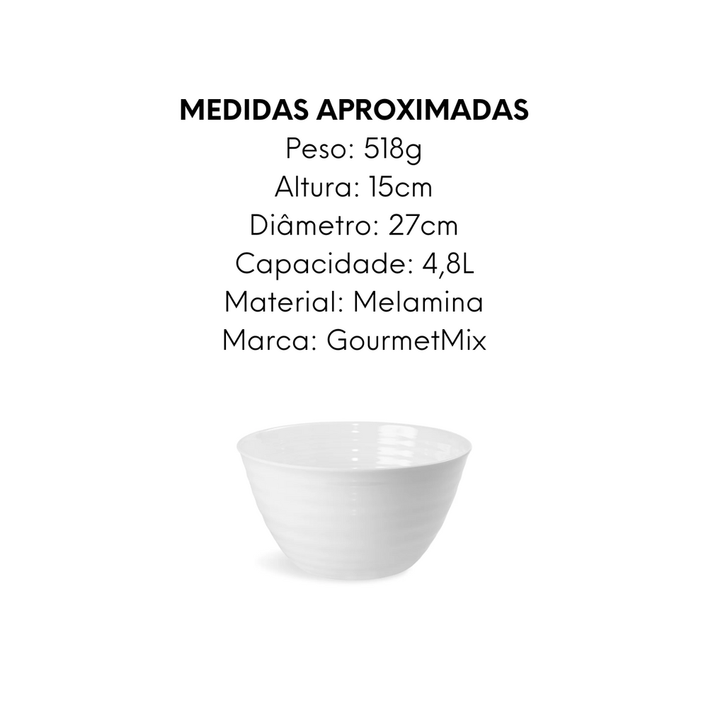 Tigela Bowl de Melamina 4,8L - A Gourmet