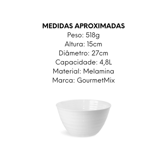 Tigela Bowl de Melamina 4,8L