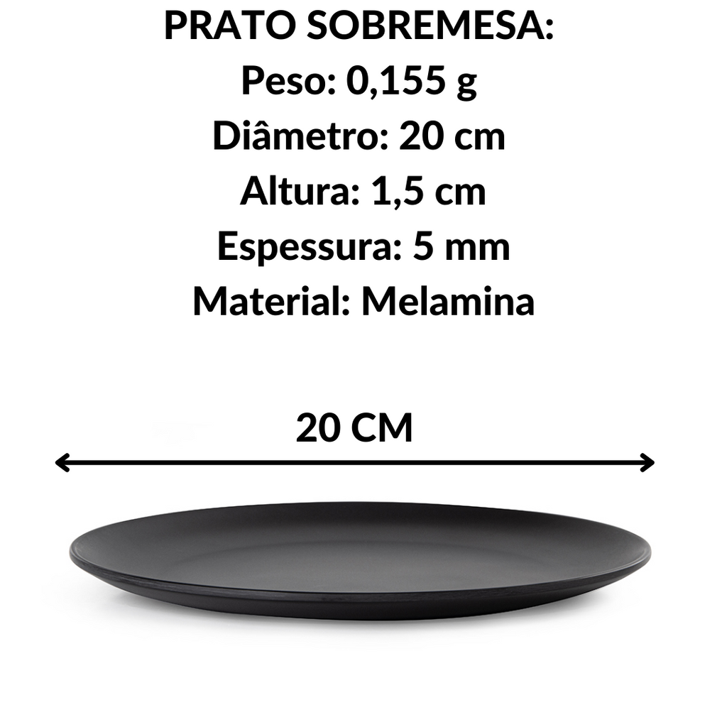 Prato de sobremesa em melamina 20 cm Gourmet Mix