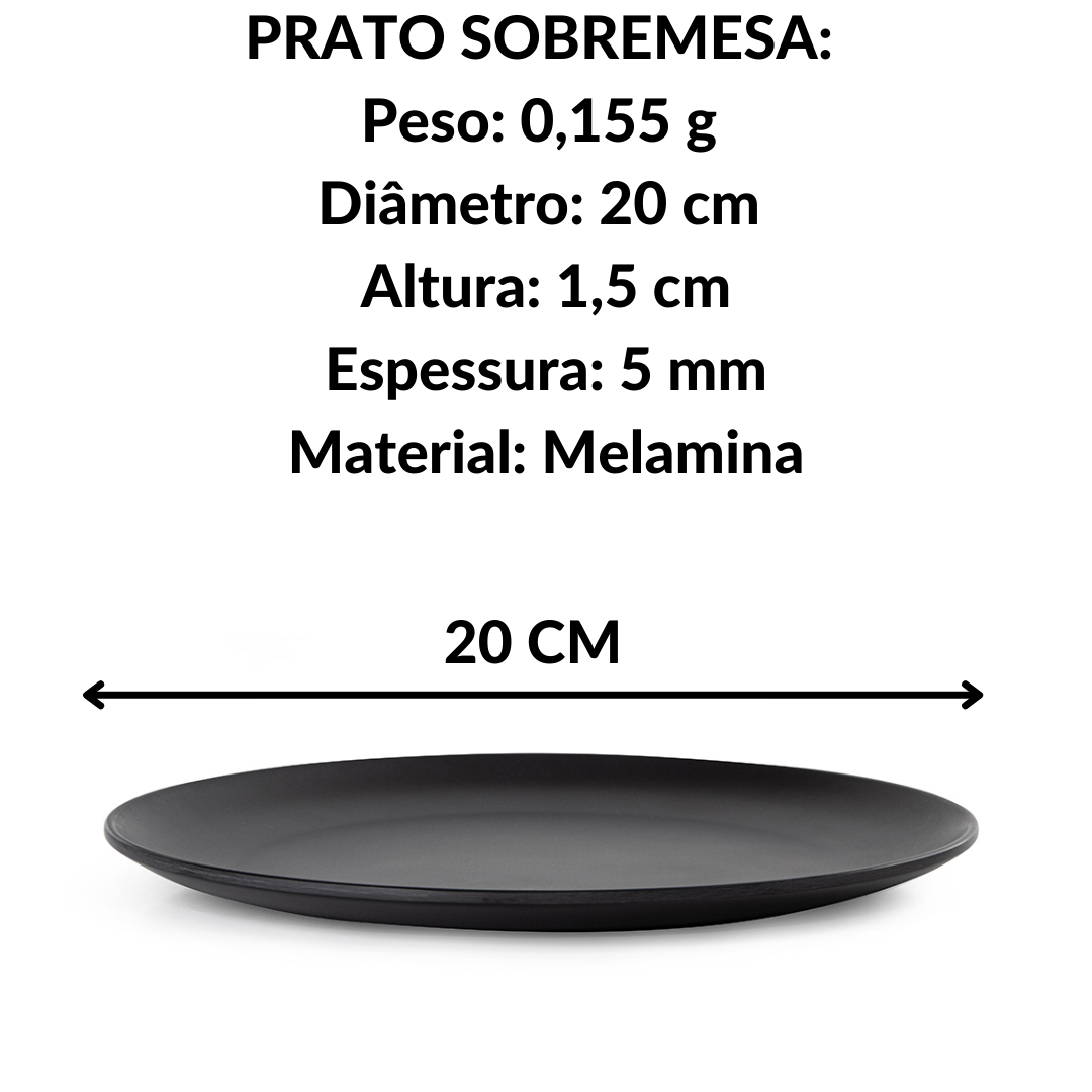 Prato de sobremesa em melamina 20 cm Gourmet Mix