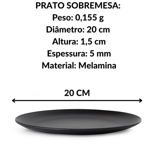 Prato de sobremesa em melamina 20 cm