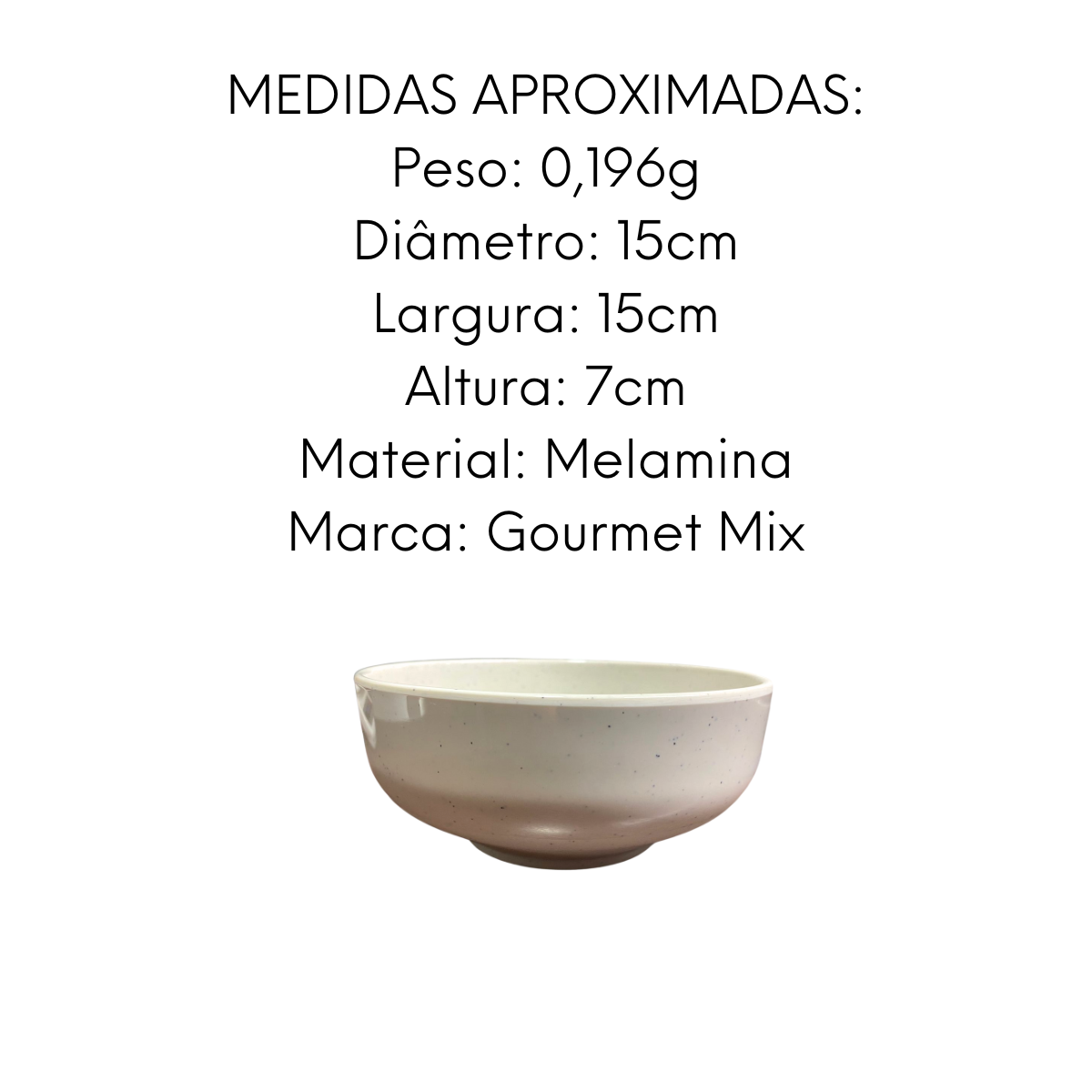 Tigela Bowl 15cm de Areia Branca 700ml Gourmet Mix