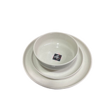 Prato 20cm Borda Reta Areia Branca Melamina Gourmet Mix