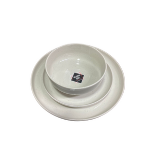 Prato 20cm Borda Reta Areia Branca Melamina Gourmet Mix