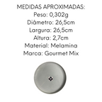 Prato de Melamina Areia Branca 26,7cm Gourmet Mix
