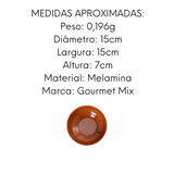 Tigela Bowl de Melamina 15cm Areia Terracota 700ml Gourmet Mix