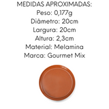 Prato Areia Terracota 20cm Melamina Gourmet Mix