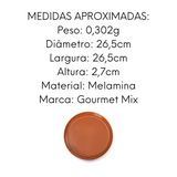 Prato Raso 26,7cm Areia Terracota Melamina Gourmet Mix
