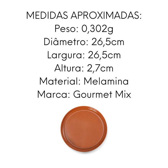 Prato Raso 26,7cm Areia Terracota Melamina Main Image