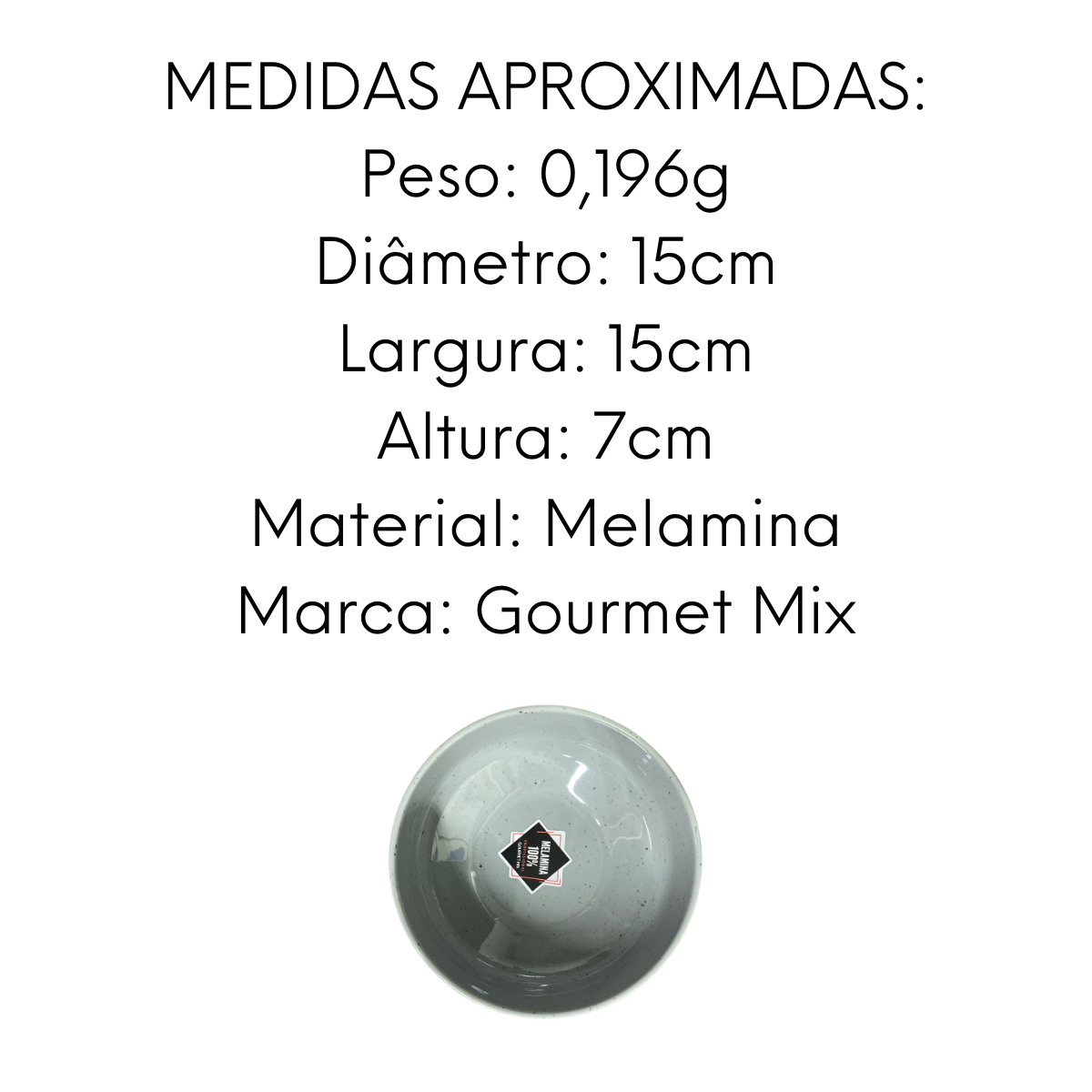 Tigela Bowl Areia Cinza 700ml Gourmet Mix