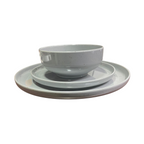 Prato Borda Reta Areia Cinza Melamina 26,7cm Gourmet Mix