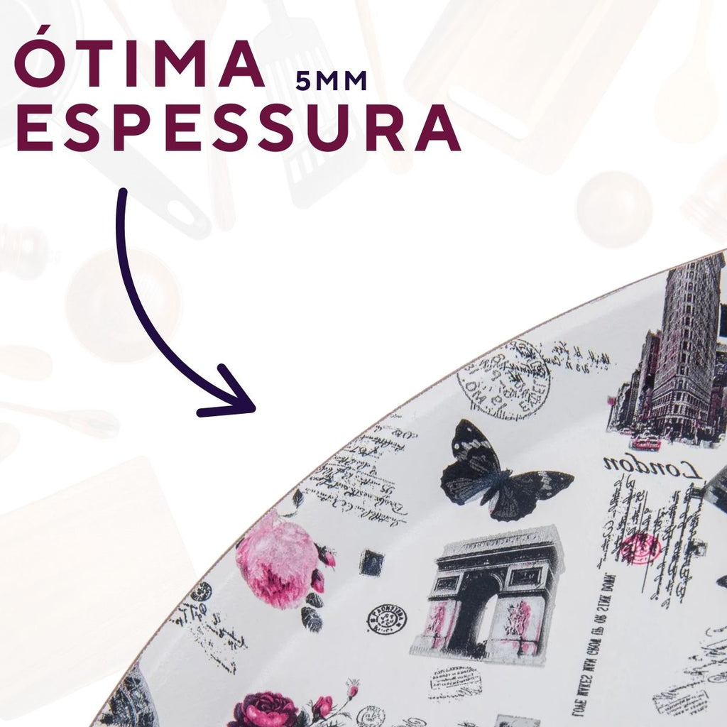 Bandeja Servir Redonda Antiderrapante Paris