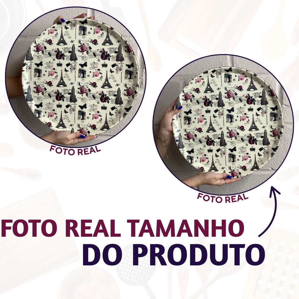 Bandeja Servir Redonda Antiderrapante Paris
