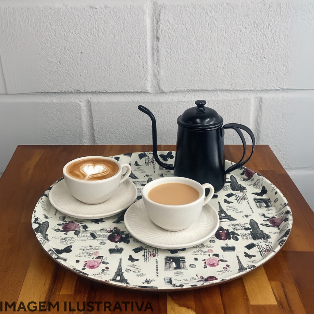 Bandeja Servir Redonda Antiderrapante Paris