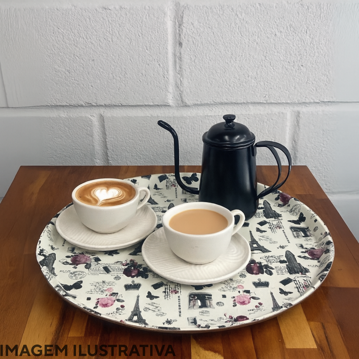 Bandeja Servir Redonda Antiderrapante Paris