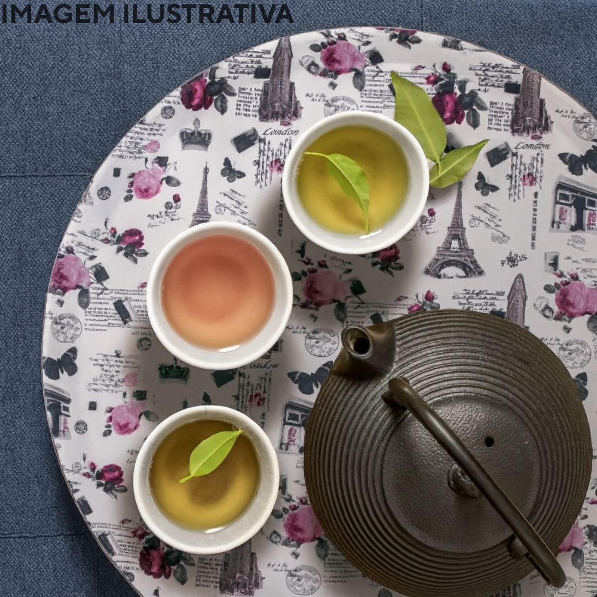 Bandeja Servir Redonda Antiderrapante Paris