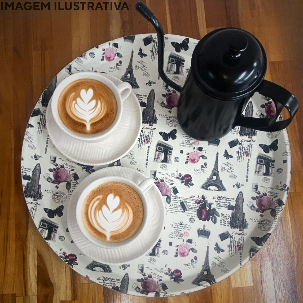 Bandeja Servir Redonda Antiderrapante Paris