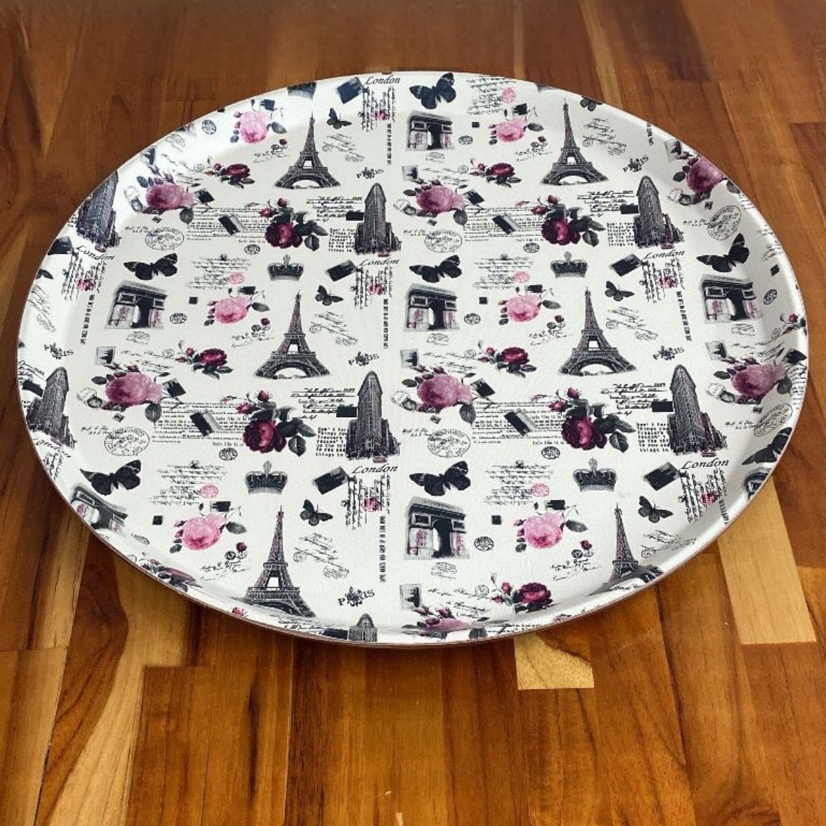 Bandeja Servir Redonda Antiderrapante Paris