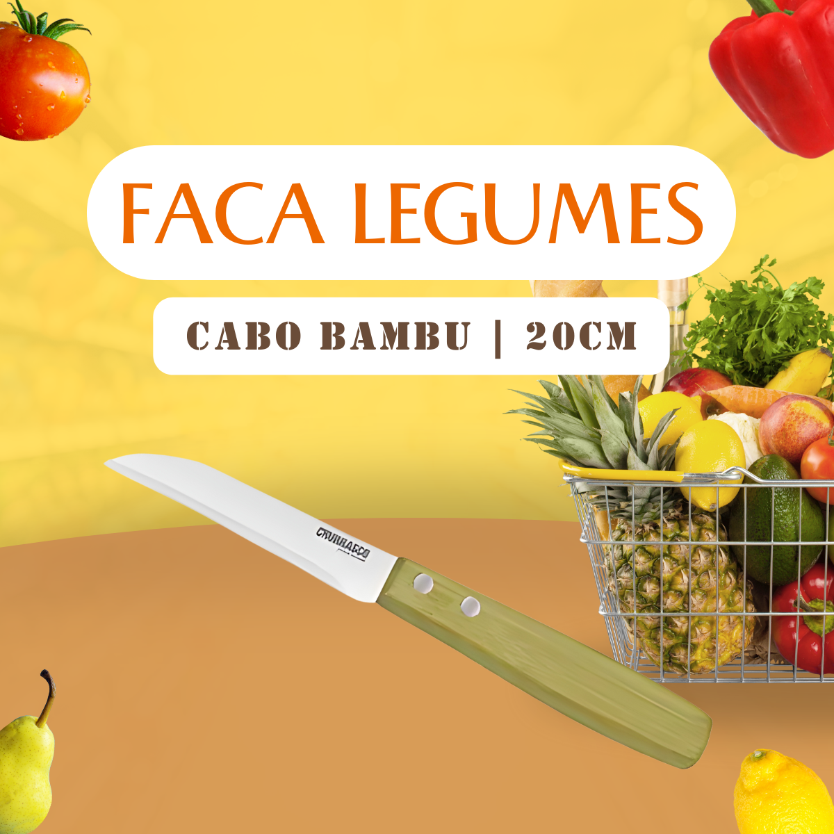 Faca de Legumes Paixão Nacional - A Gourmet