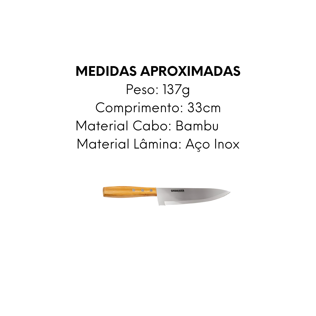 Faca Churrasco paixão Nacional N6 - A Gourmet