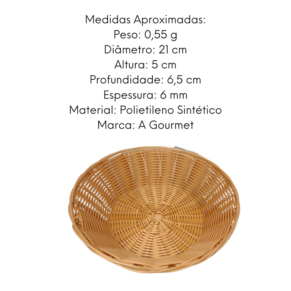 Cesta Redonda Para Pão Redonda Polietileno 20cm GZT