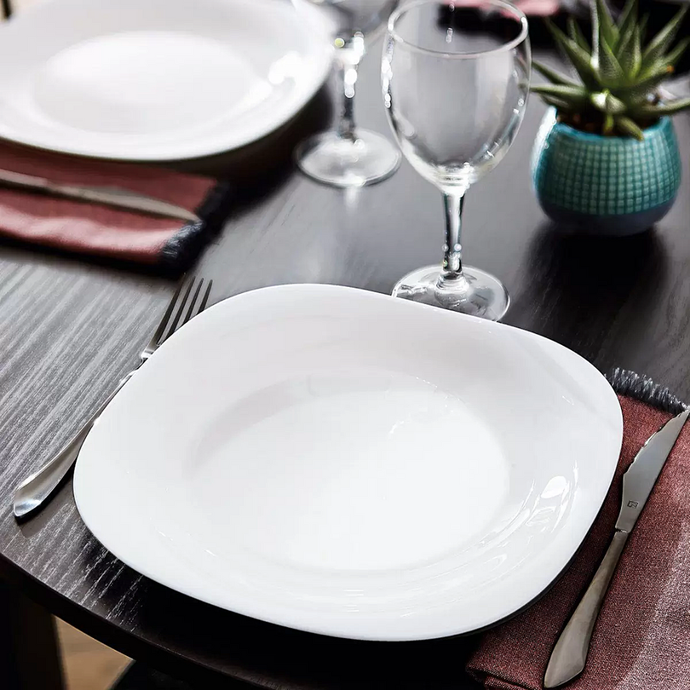 Prato Raso Carine White 27cm Luminarc Vidro Temperado Day Home