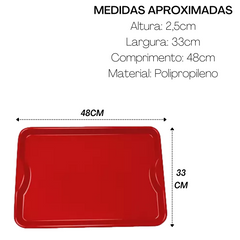 Bandeja em Platico Para Servir Home Vermelha HomePlas